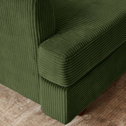 Modern Modular Sectional Couch by HouseOfZazla in olive green corduroy fabric on Tampa Home & Garden Store