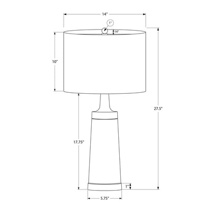 Table lamp resin black/cream by Unique Piece Furniture; schematic shows 27.5 tall, 14 in shade on Tampa Home & Garden Store