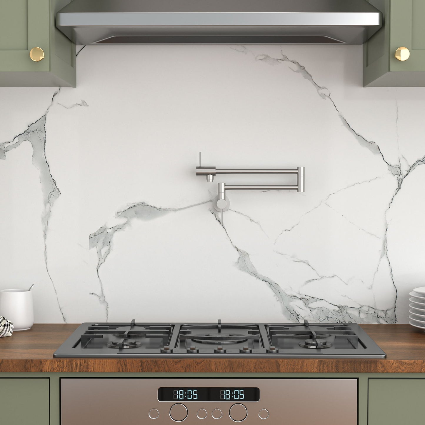 Modern Folding Wall Mount Pot Filler Faucet