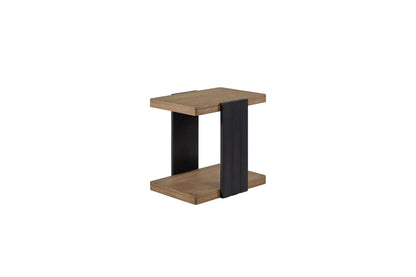 Channel Chairside Table in Black Two Tone Finish