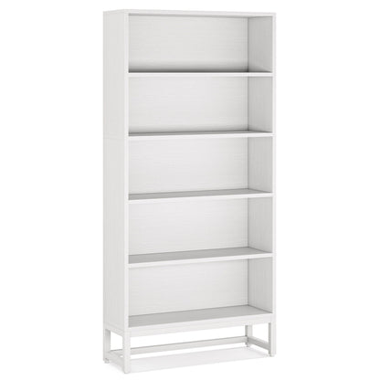 5-tier heavy-duty bookshelf white powder-coated steel frame by HouseOfZazla bookcase on Tampa Home & Garden Store