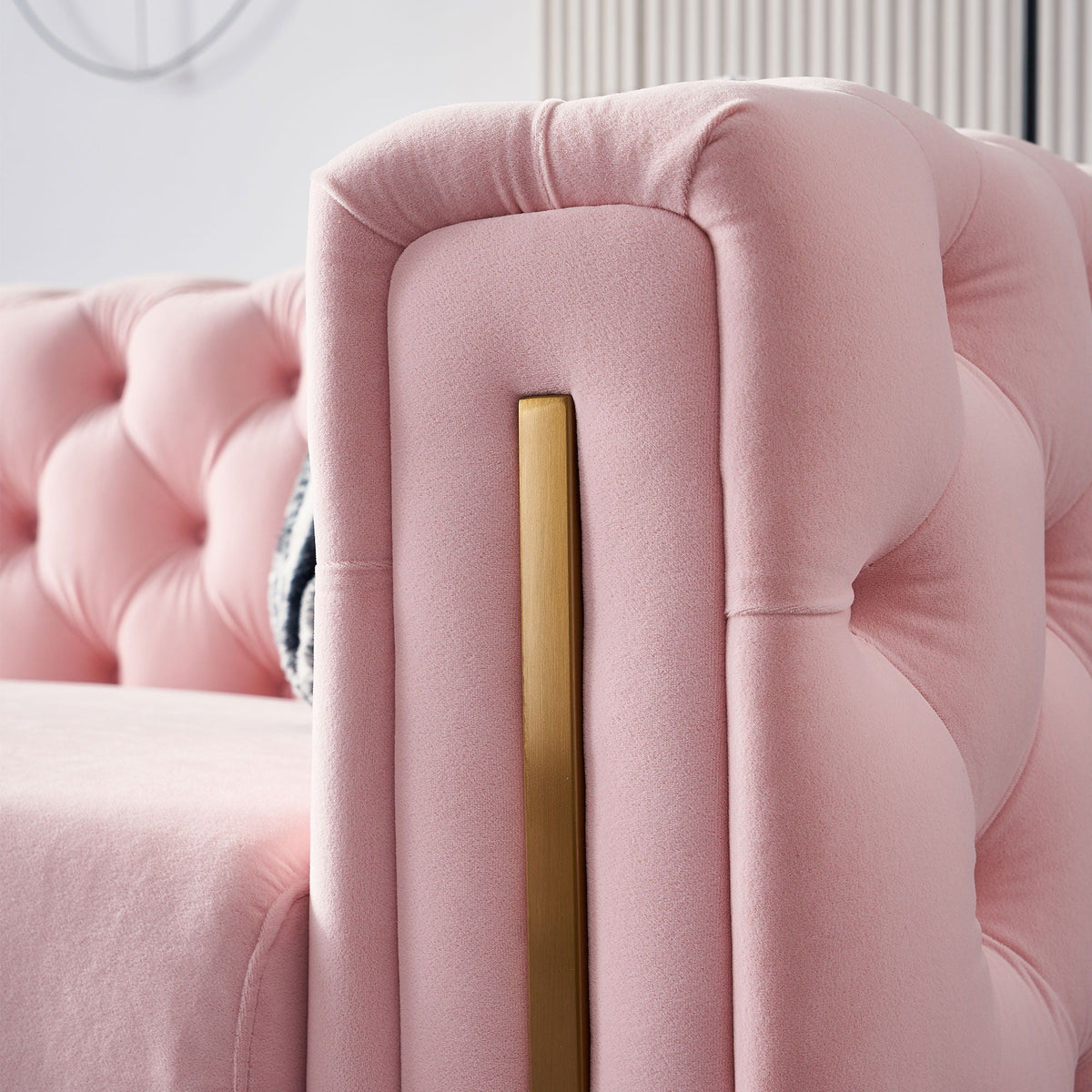 Modern Chesterfield Tufted Sofa and Metal Legs