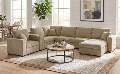 Modern 5 Seat Modular Chenille Sofa and a Couch