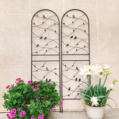 Two Rustproof Metal Garden Trellis and Supports