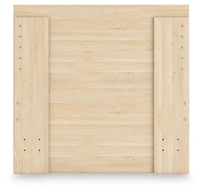 Onita panel platform bed frame in natural wood with side rails by Unique Piece Furniture on Tampa Home & Garden Store
