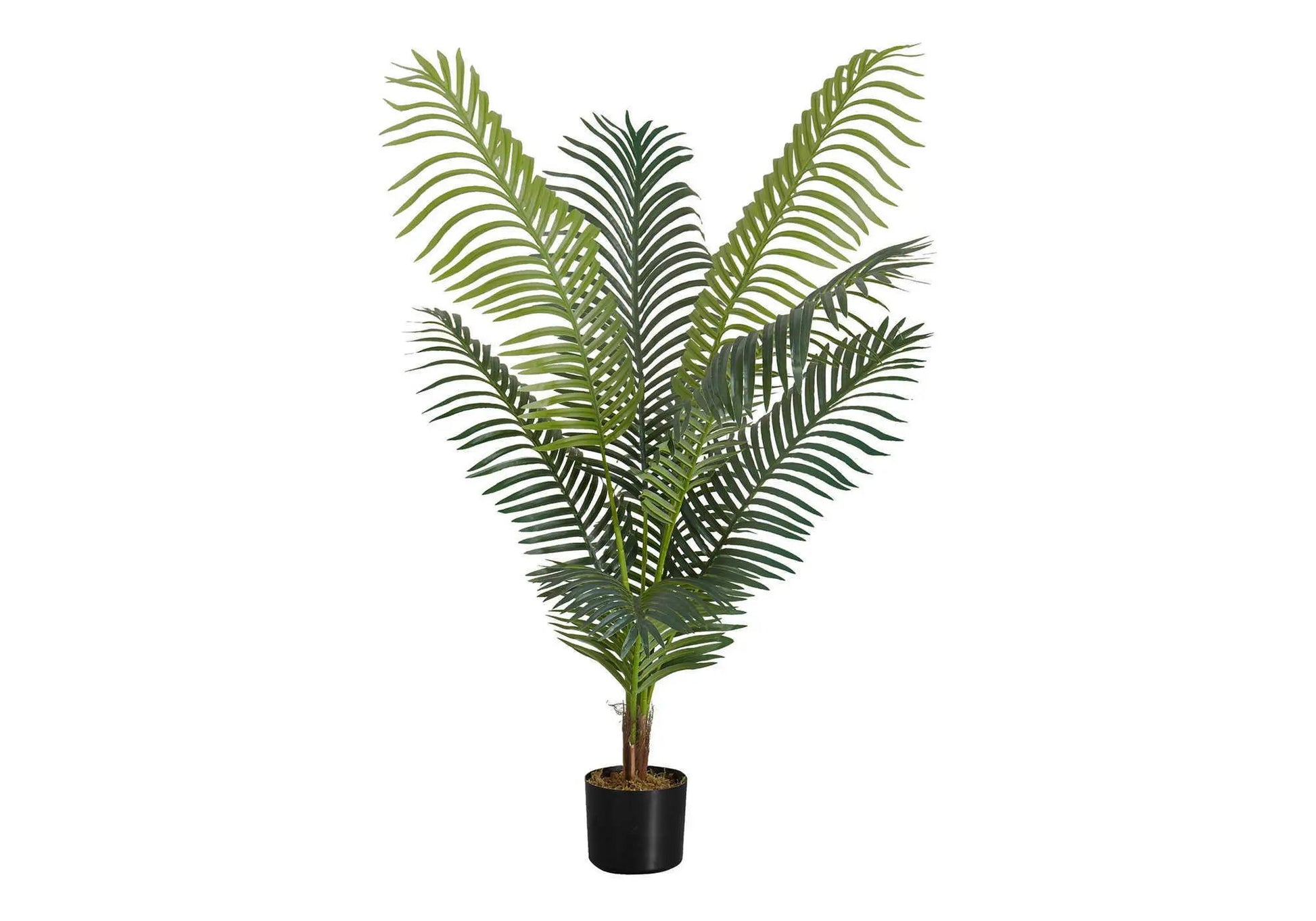 47-inch tall artificial palm plant with green fronds in black pot for indoor decor on Tampa Home & Garden Store