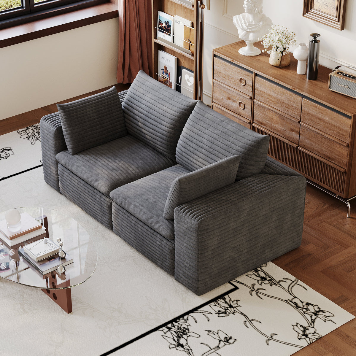 Cloud Sofa in Corduroy and Modular Fabric