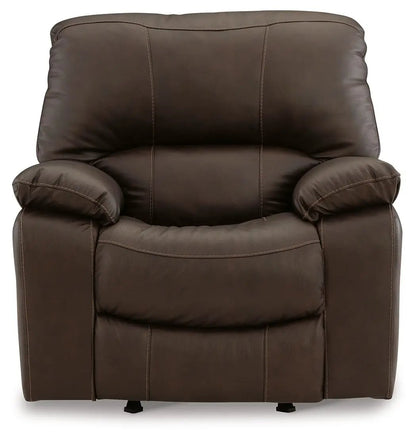 Leesworth Rocker Recliner by Unique Piece Furniture in brown leather on Tampa Home & Garden Store