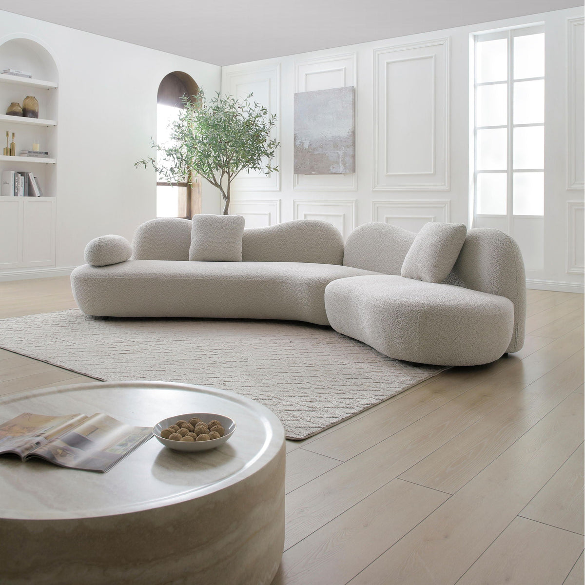 Modern Curved Modular Sofa Set for a Living Room