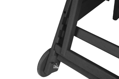 Outdoor lounge chair frame in dark wood finish with adjustable backrest HouseOfZazla on Tampa Home & Garden Store