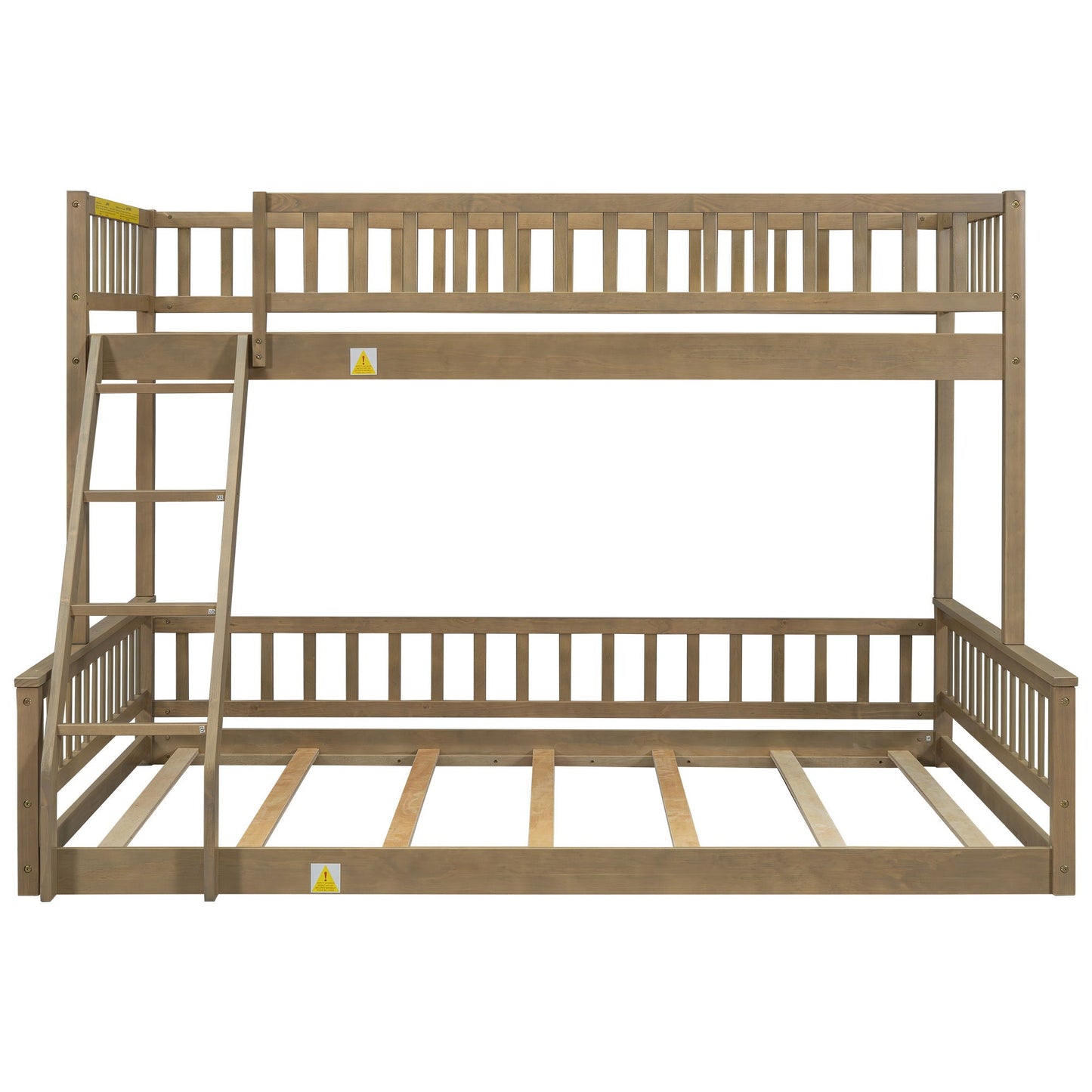 Bunk bed with ladder and guardrails in natural wood by HouseOfZazla on Tampa Home & Garden Store