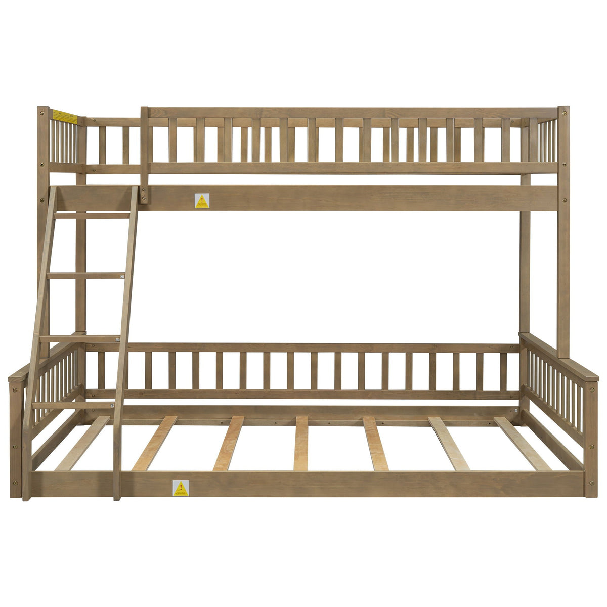 Bunk bed with ladder and guardrails in natural wood by HouseOfZazla on Tampa Home & Garden Store