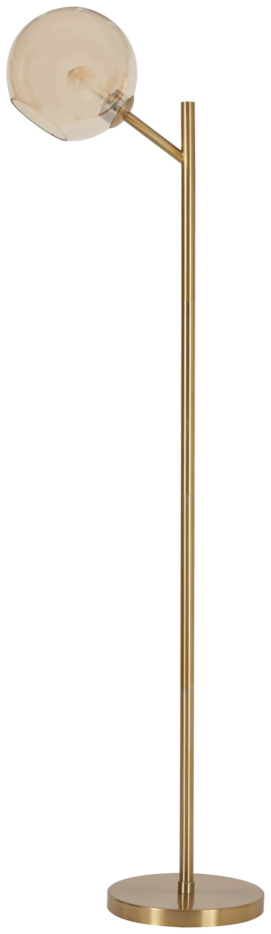 Abanson Metal Floor Lamp Amber Gold Finish
