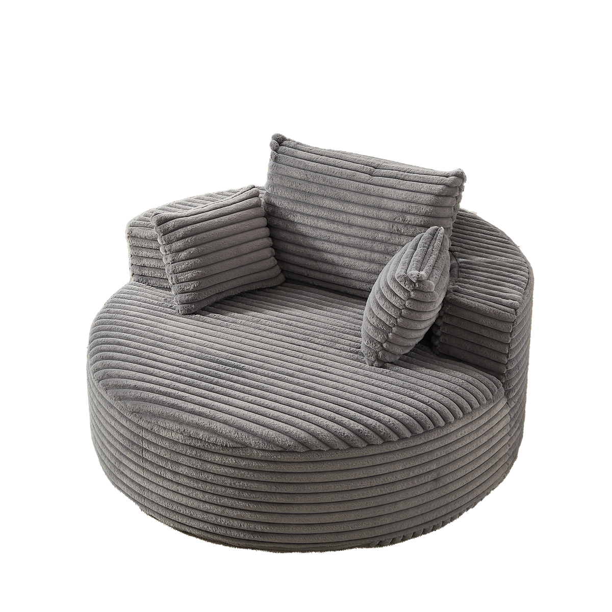 55' Corduroy Sponge Single Sofa gray upholstery HouseOfZazla on Tampa Home & Garden Store