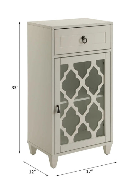 Ceara Accent Table With Drawer and Glass Door