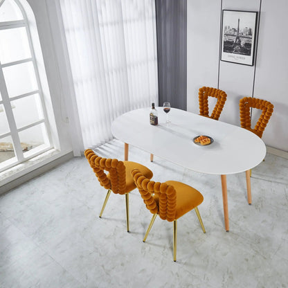 Extendable Dining Table with Durable Metal Legs