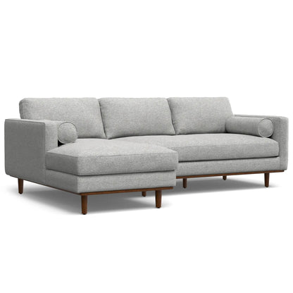 Morrison Upholstered Sectional Sofa grey fabric 3-piece with wood legs Unique Piece Furniture on Tampa Home & Garden Store