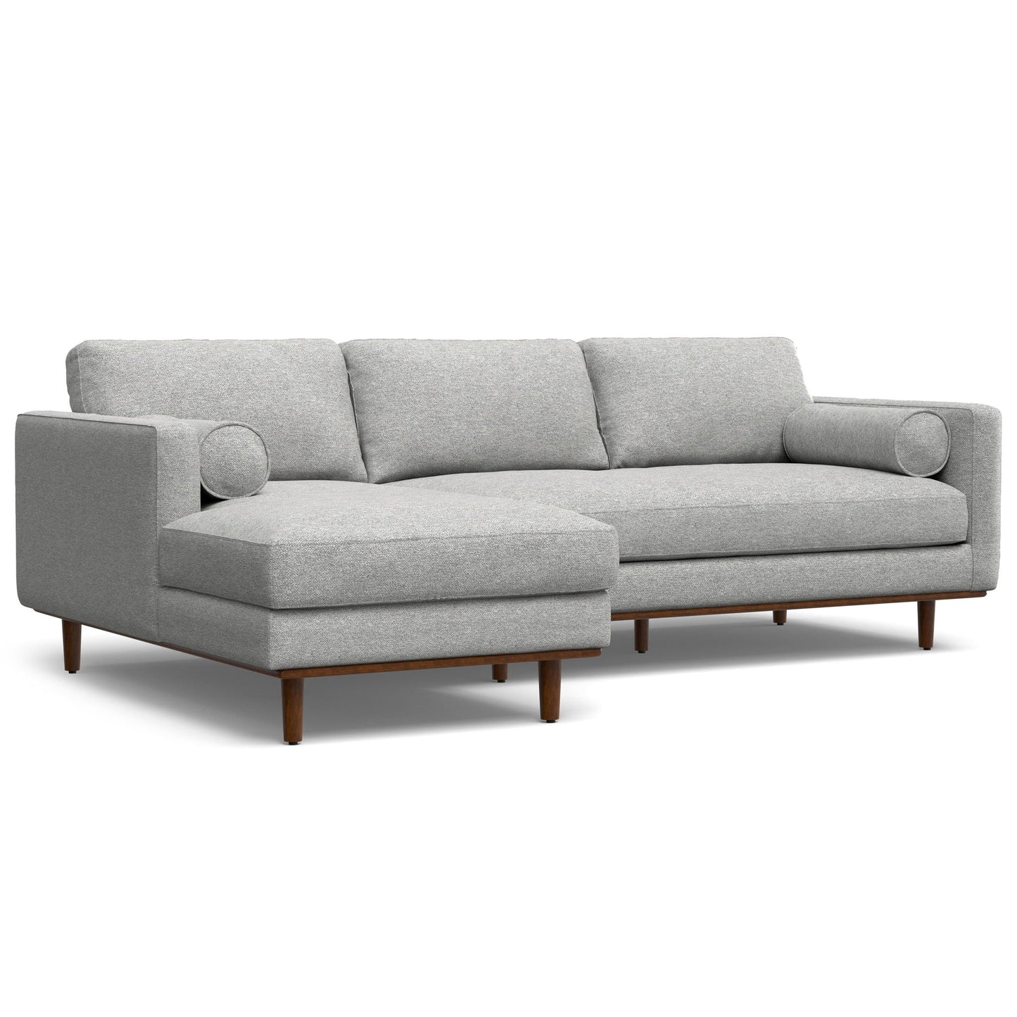 HouseOfZazla Morrison Upholstered Sectional Sofa, gray fabric, modular chaise on Tampa Home & Garden Store