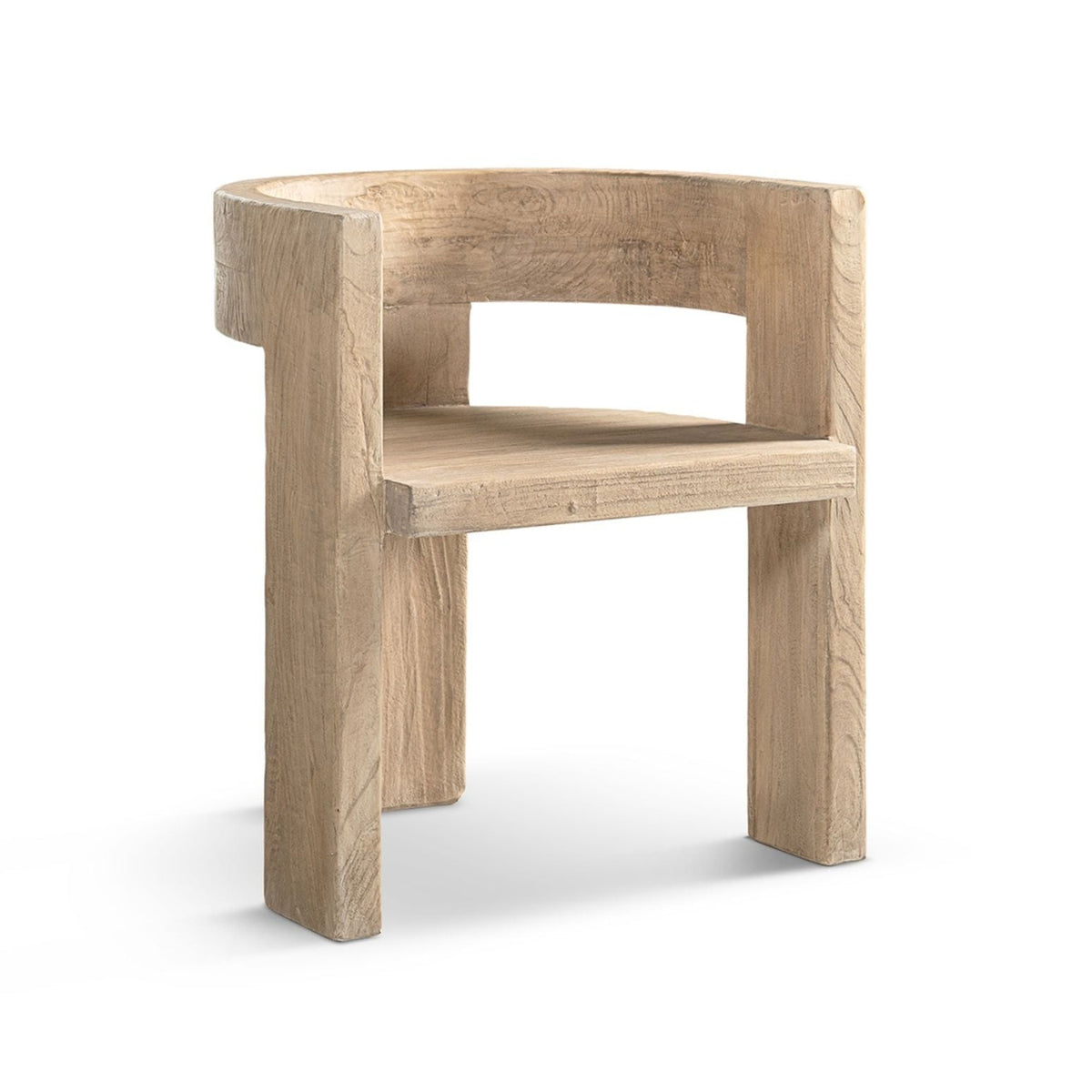 Accent Curved Dining Chair with Sculptural Wood Frame by HouseOfZazla in light brown on Tampa Home & Garden Store