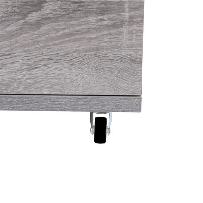 Modern 5-drawer dresser on wheels in grey wood finish, Unique Piece Furniture accent chest on Tampa Home & Garden Store