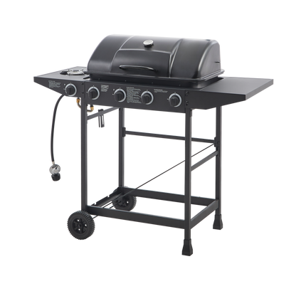 Four Burner Propane Grill and Side Burner Cart