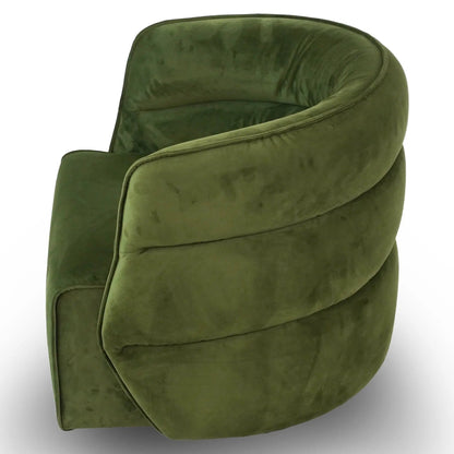 Walden Stylish Swivel Chair olive green velvet upholstery on Tampa Home & Garden Store