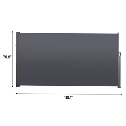 Retractable Side Screen Awning dark gray metal frame UV resistant by Unique Piece Furniture on Tampa Home & Garden Store