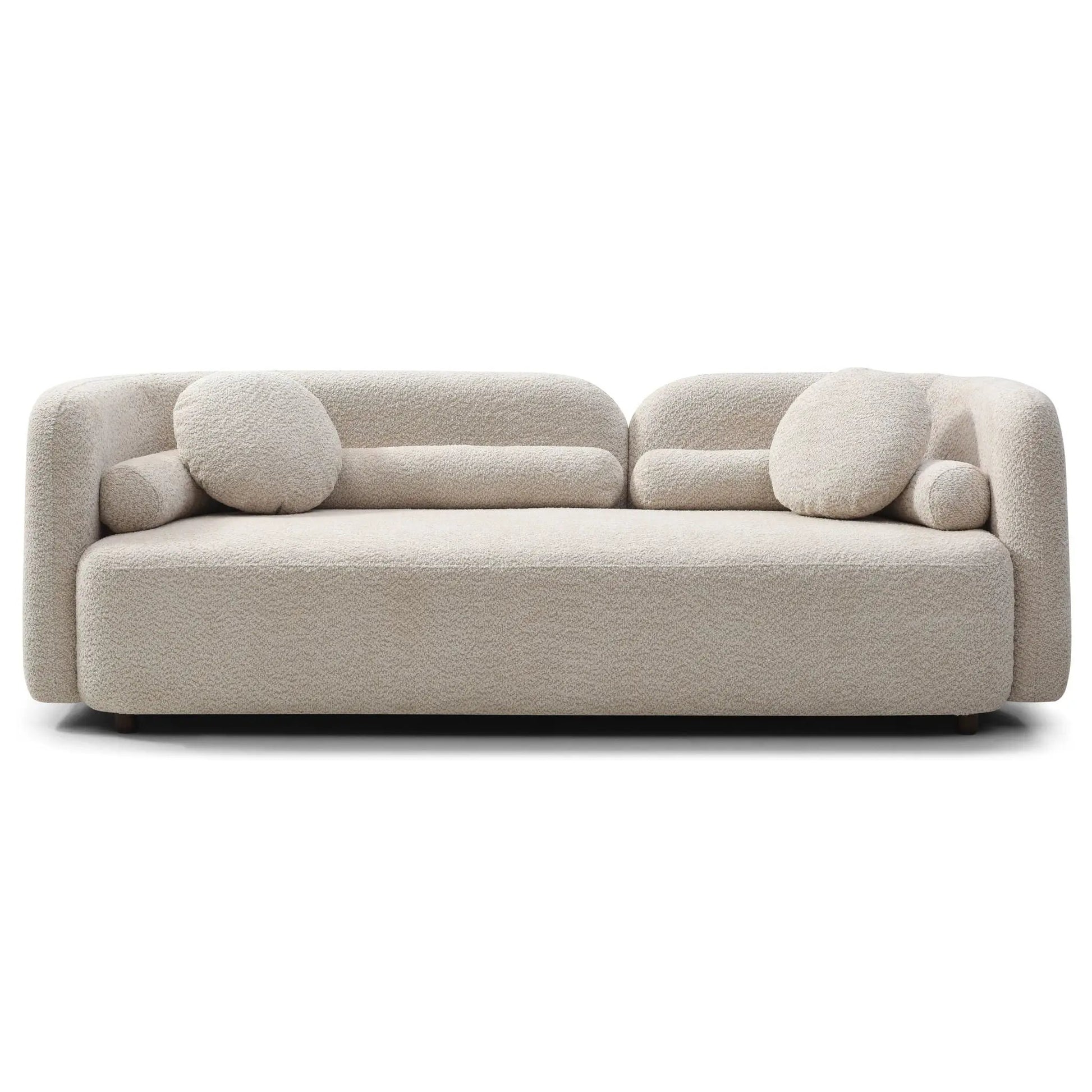 Luxury Modern Couch 3 Seater stationary sofa beige boucle fabric Unique Piece Furniture on Tampa Home & Garden Store