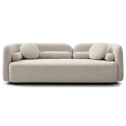 Luxury Modern Couch 3 Seater stationary sofa beige boucle fabric Unique Piece Furniture on Tampa Home & Garden Store