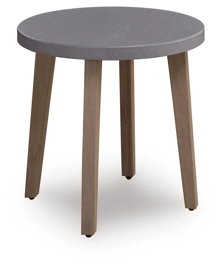 Harmony Headlands Round End Table Natural Gray