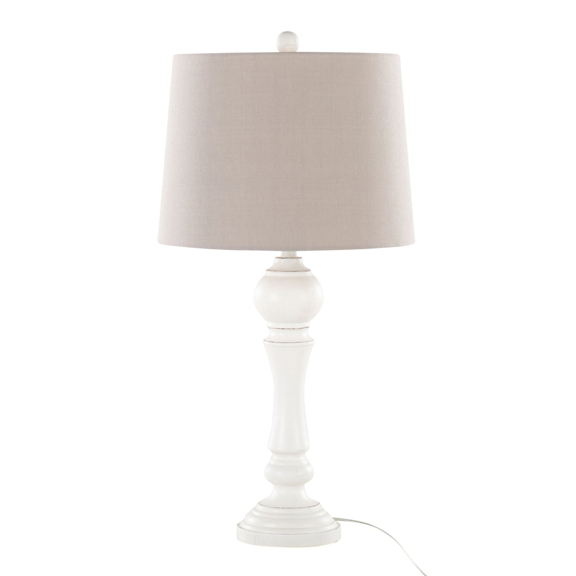 Winston Farmhouse Poly Table Lamp set of 2 beige shade white base HouseOfZazla on Tampa Home & Garden Store