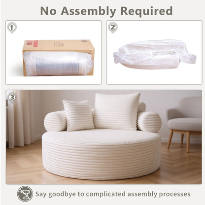Round Sofa Bed and Pillows for the Living Room