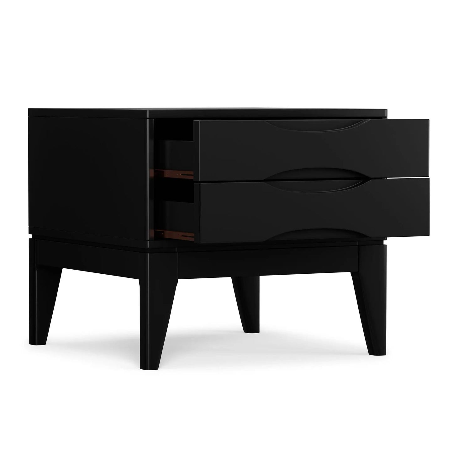 Harper Handcrafted End Table, black gloss with curved drawer fronts by Unique Piece Furniture on Tampa Home & Garden Store