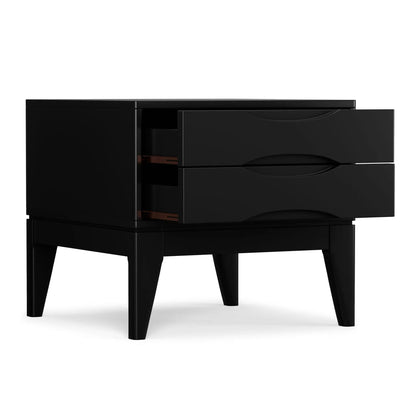Harper Handcrafted End Table, black gloss with curved drawer fronts by Unique Piece Furniture on Tampa Home & Garden Store