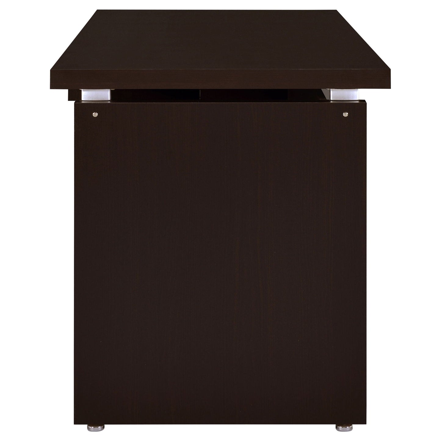 Ulloa L-shaped office desk Cappuccino finish with slide-out keyboard tray by HouseOfZazla on Tampa Home & Garden Store