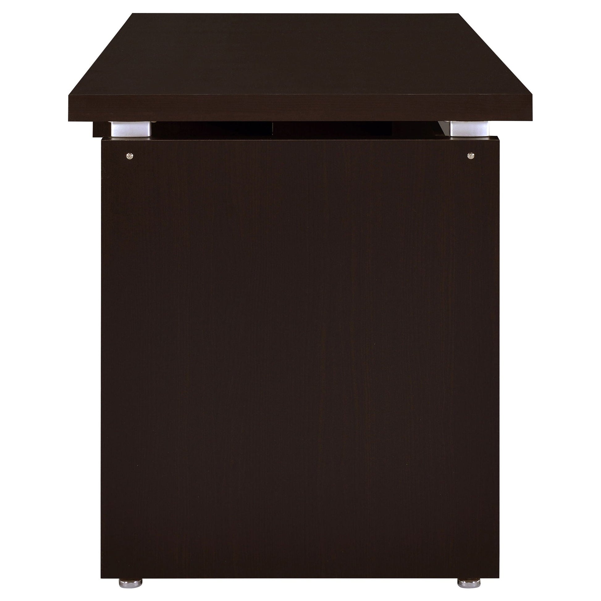 Ulloa L-shaped office desk Cappuccino finish with slide-out keyboard tray by HouseOfZazla on Tampa Home & Garden Store