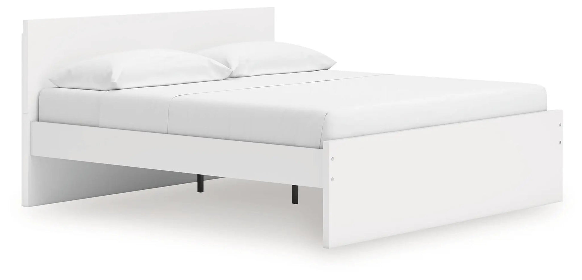 Onita panel platform bed with white finish and black legs by Unique Piece Furniture on Tampa Home & Garden Store