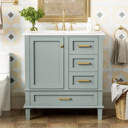 Bathroom Vanity With Sink Solid Wood Cabinet
