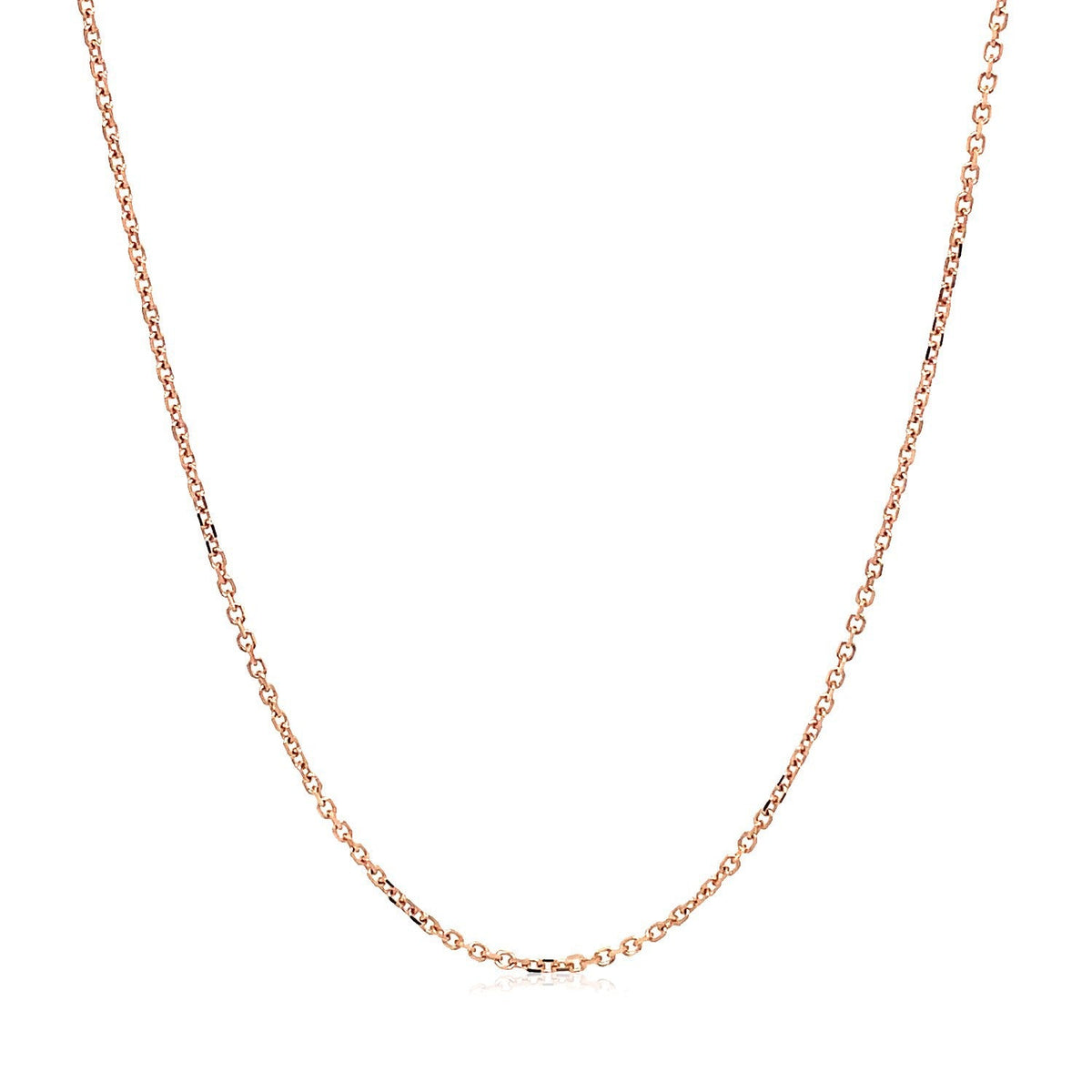 14k Rose Gold Diamond-Cut Cable Link Necklace 1.1mm by Bids.com on Tampa Home & Garden Store