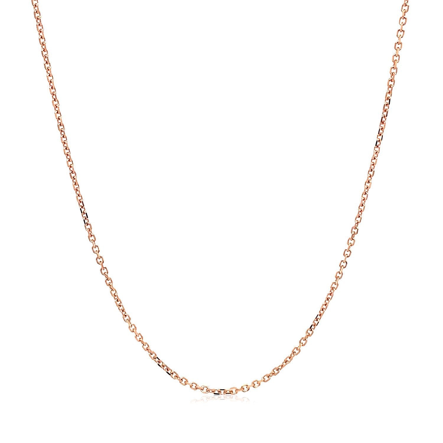 14k Rose Gold Diamond-Cut Cable Link Necklace 1.1mm by Bids.com on Tampa Home & Garden Store