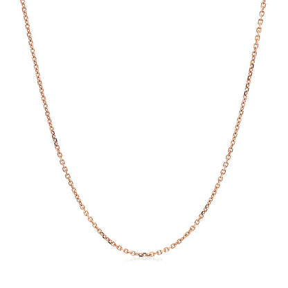 14k Rose Gold Diamond-Cut Cable Link Necklace 1.1mm by Bids.com on Tampa Home & Garden Store
