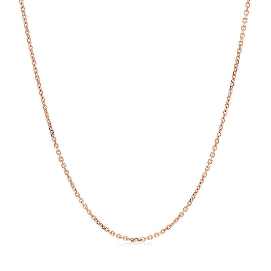 14k Rose Gold Diamond-Cut Cable Link Necklace 1.1mm by Bids.com on Tampa Home & Garden Store
