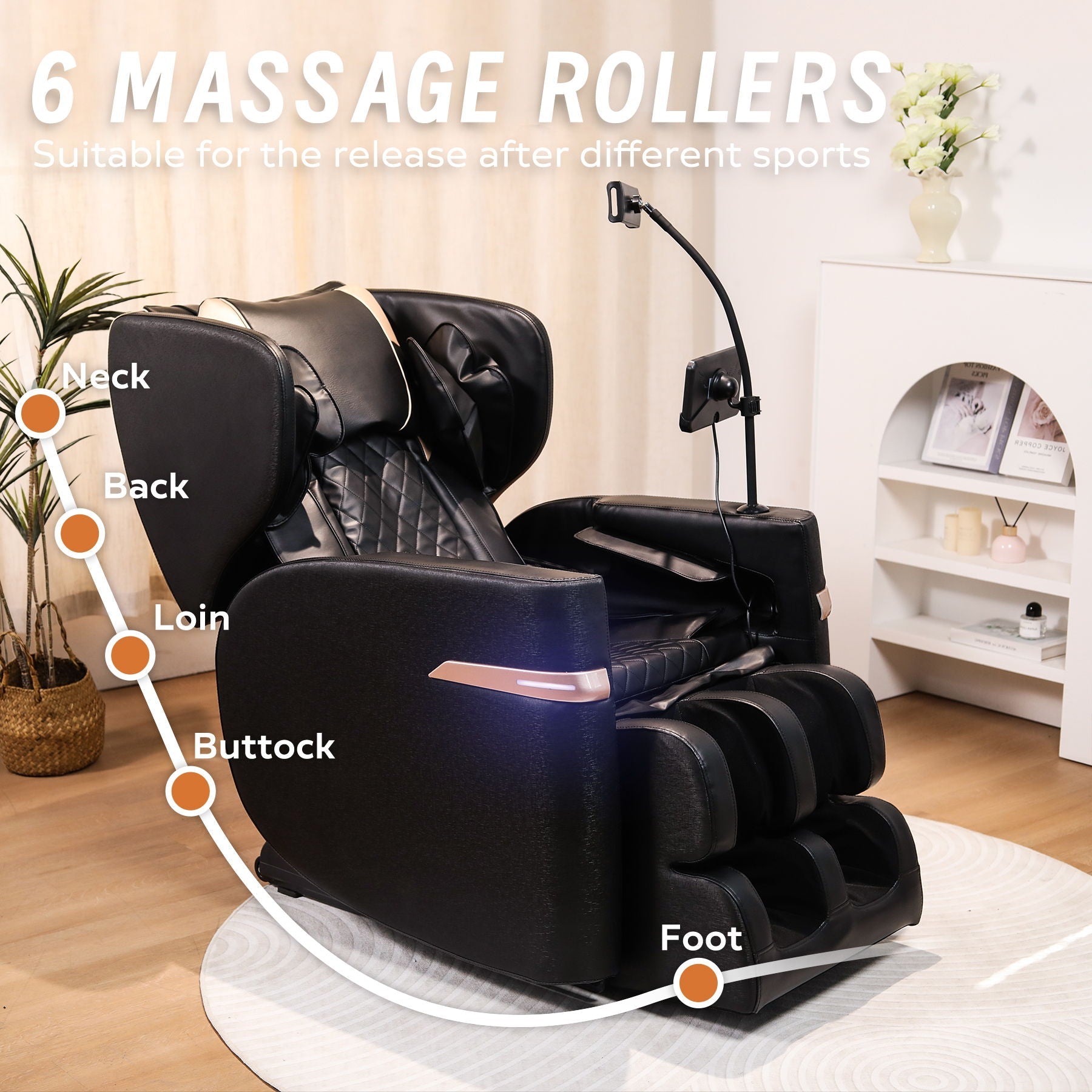 Massage chair recliner black with zero gravity and full-body air pressure by HouseOfZazla on Tampa Home & Garden Store