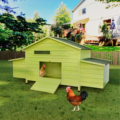 Wooden Chicken Coop with Nesting Boxes and Perch