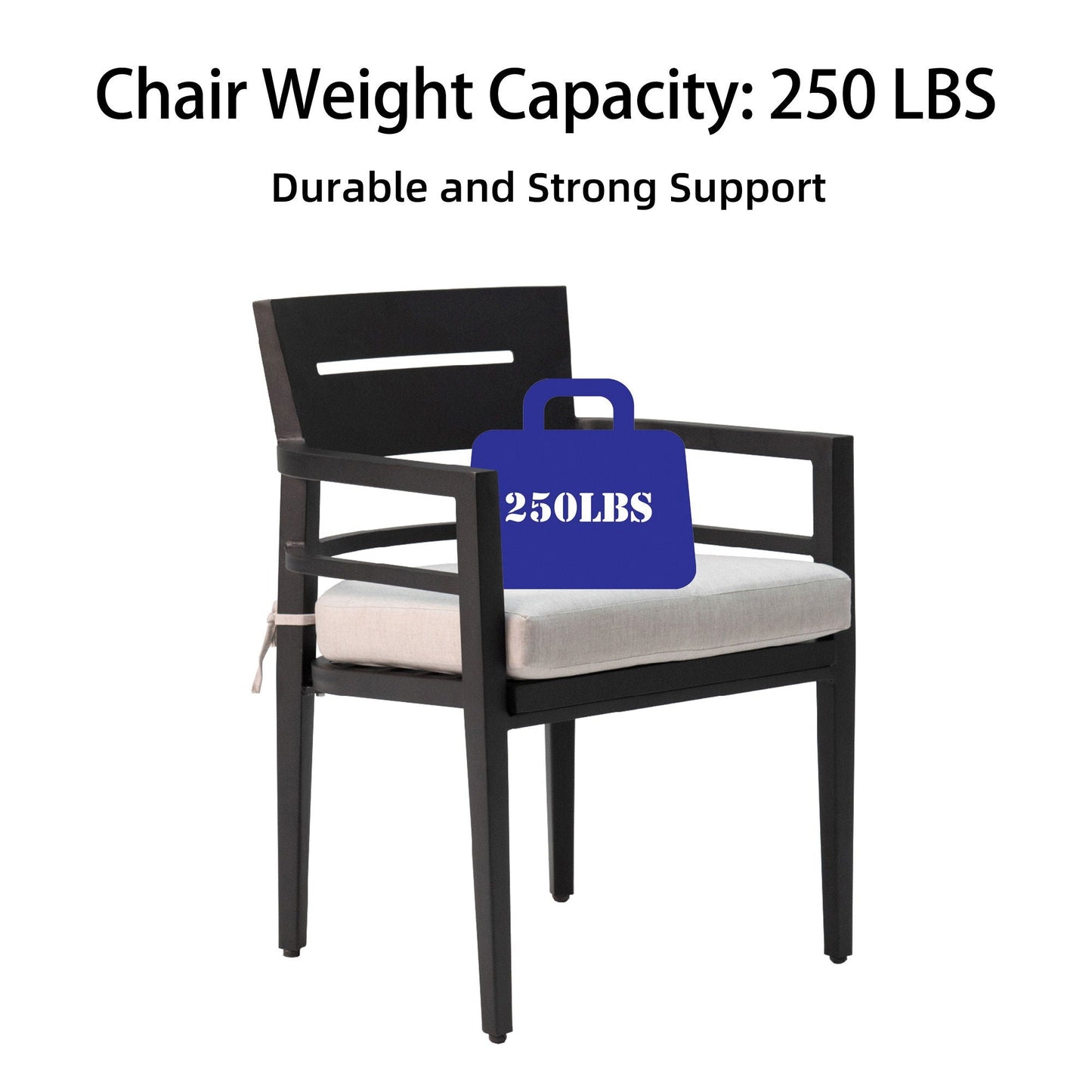Aluminum Outdoor Dining Table and Cushioned Set