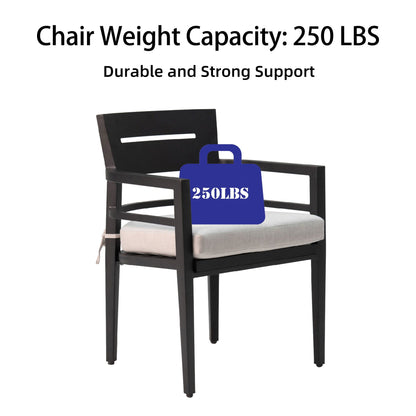 Aluminum Outdoor Dining Table and Cushioned Set