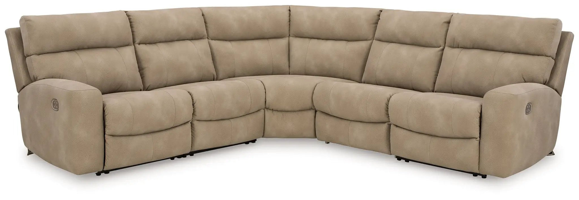 Next-Gen Durapella reclining sectional taupe with power recliners at ends by Unique Piece on Tampa Home & Garden Store
