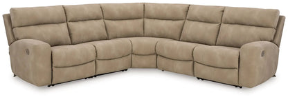 Next-Gen Durapella reclining sectional taupe with power recliners at ends by Unique Piece on Tampa Home & Garden Store