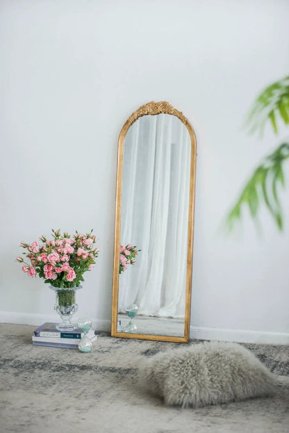 Wood Floor Mirror and Full Body Makeup Mirror