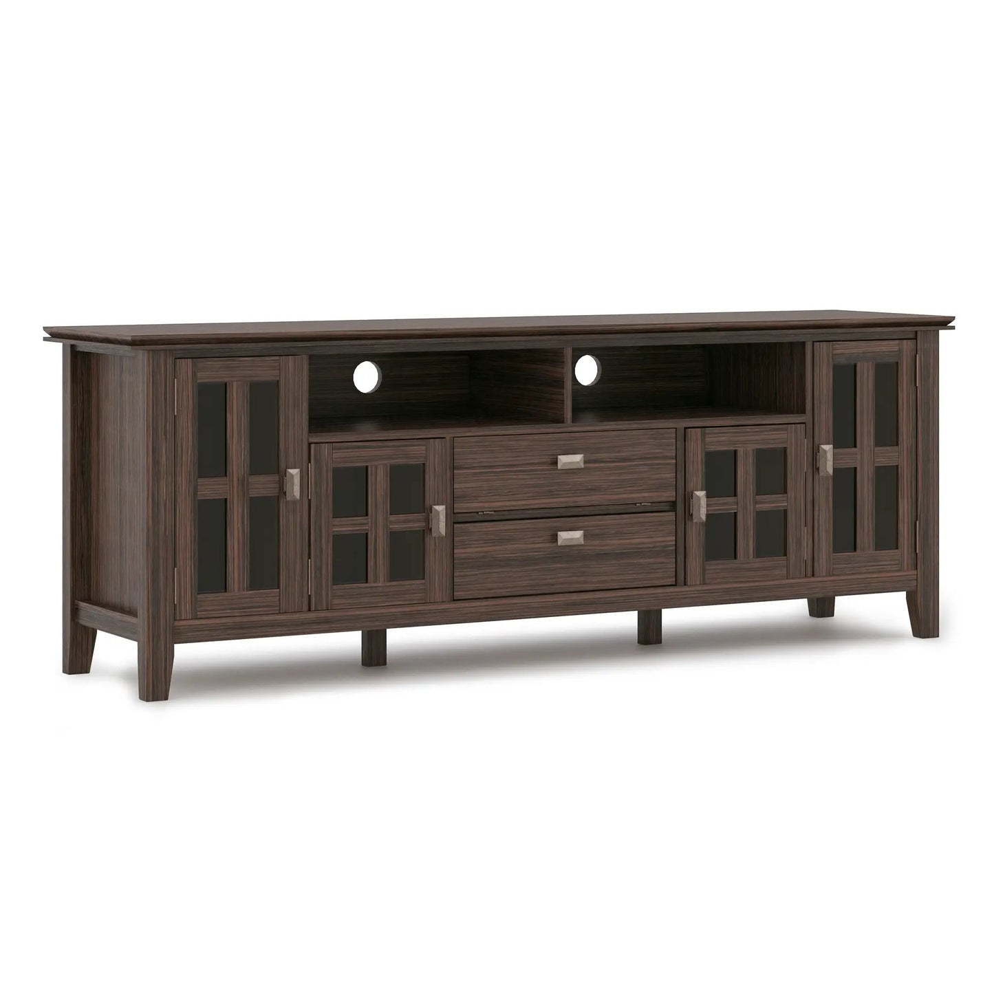 Artisan Tv Media Stand Glass Doors and Drawers